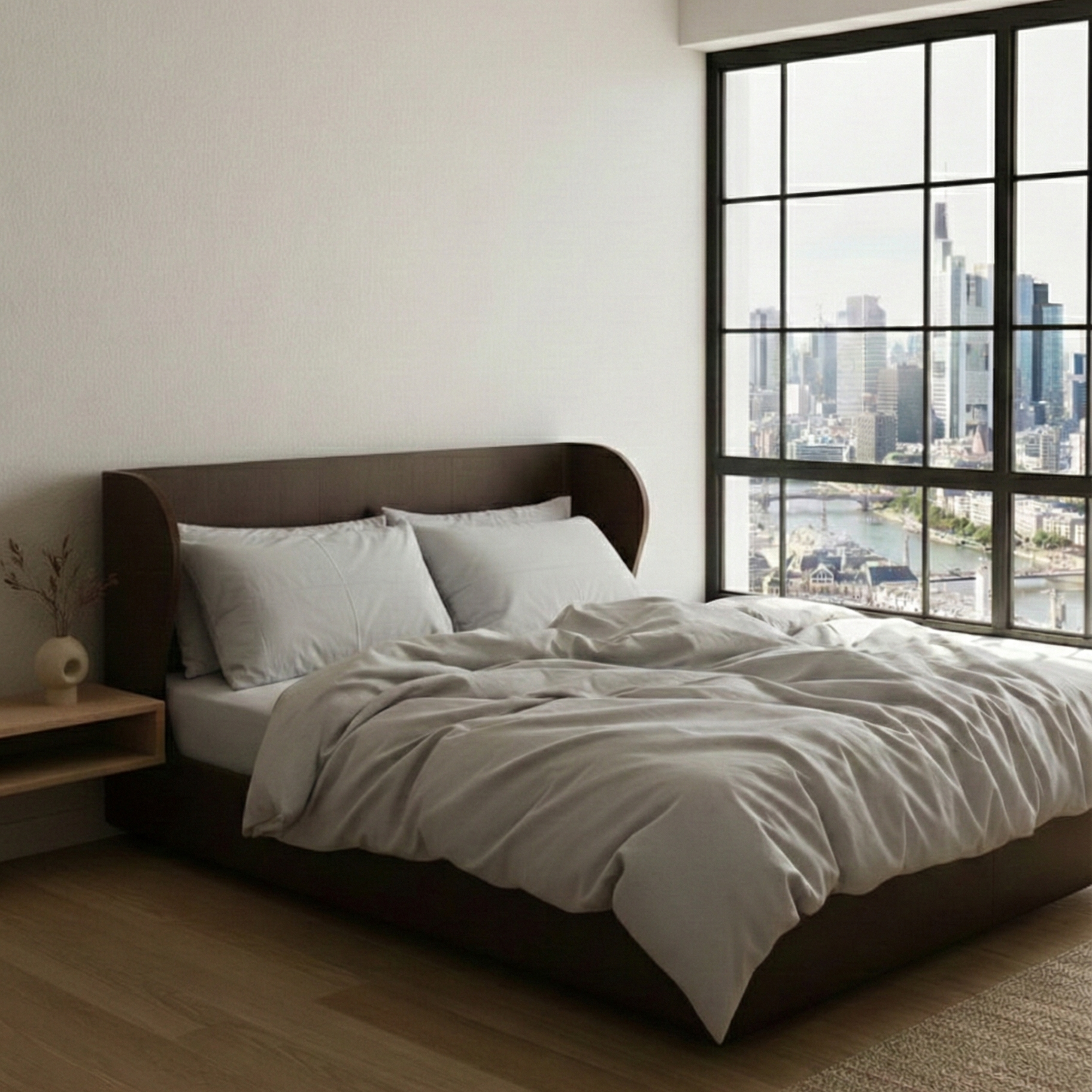AURORA TENCEL™ Satin Bettwäsche aus 100% Lyocell – Drift Light – Scandi Schlafzimmer